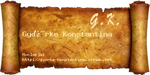 Györke Konstantina névjegykártya
